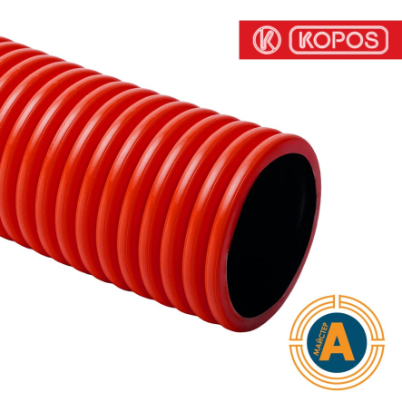 Труба двухстенная KOPOFLEX д90/75 мм, красная, 50м, KOPOS, KF 09090_ВА - 1