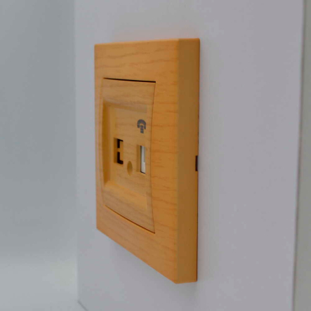 Розетка телефонная EL-BI Zena цифровая (механизм) клен/береза, 609-012700-221