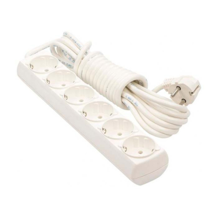 Удлинитель 6 гн+Z, 5 м Borsan BR-1556-5 - 1