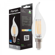 Лампа LED FERON LB-69, 4 Вт, 4000K, E14, 220 В, CF37, Filament, 4972