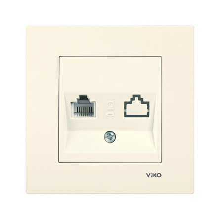 Розетка компьютерная RJ45 cat5E VIKO KARRE, 90960132, крем - 1