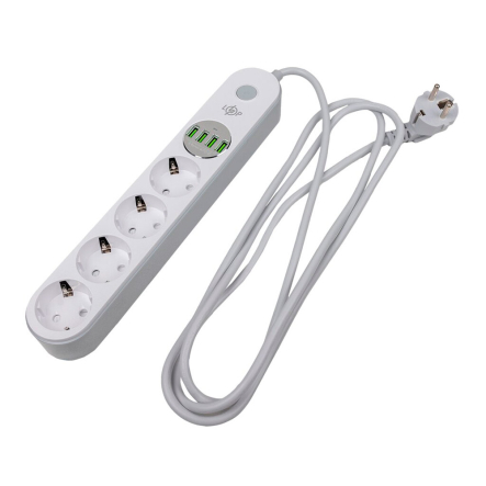 Сетевой фильтр Logic Power F24U4 4x220V-2500W, 4xUSB-5V/3,4A 17W Auto Max