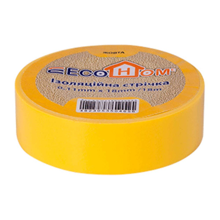 Изолента 0,11мм х 18мм 18м жёлтая, АСКО-УКРЕМ, ECO0150020023 - 1
