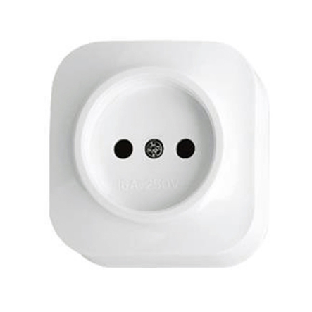 Розетка HOROZ накладна, біла, EVA, 112-003-0001-010 - 1