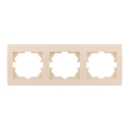 Рамка Lezard DERIY тримісна, горизонтальна, крем, 702-0300-148
