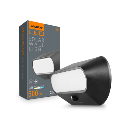 LED светильник на солнечной батарее настенный VIDEX VL-BHSO-001-S, IP54, 500Lm, 5000K - 1