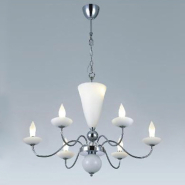 Люстра подвесная KINGLONG MD7705-8A, 8хG9x40W, 720х1000 мм, хром/стекло опал