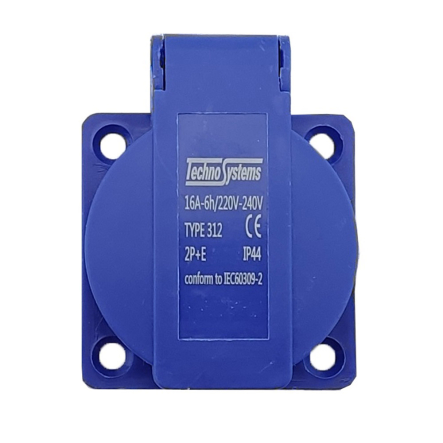 Розетка панельная TNSy РП10-3 (312) скрытый монтаж с защитной крышкой, 5500430 - 1