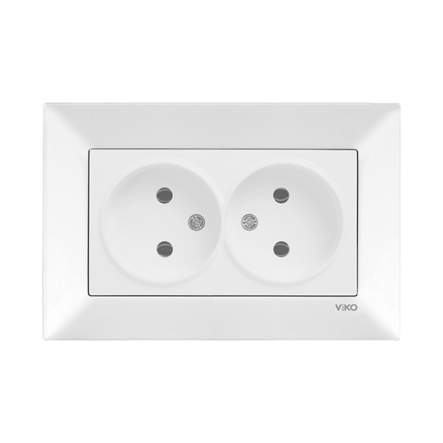 Розетка подвійна VIKO Meridian, 90970055-WH, біла - 1