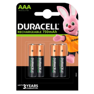 Акумулятор Duracell, 750 мАг, ААА(HR3BLN), ціна за блістер-4 шт., поштучно не продається, 5007331