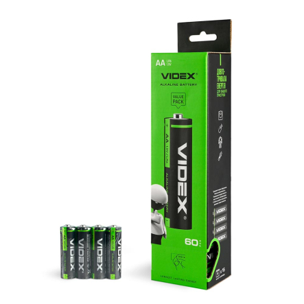 Батарейка щелочная VIDEX LR6/AA 4pcs SHRINK, 25468 - 1