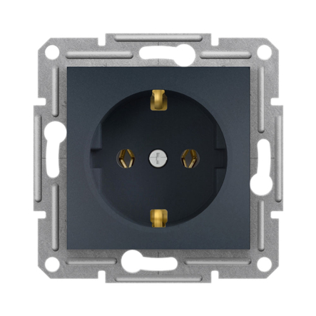 Розетка із заземленням Schneider Electric ASFORA, антрацит, EPH2900171 - 1