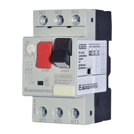 Автоматический выключатель защиты двигателя АСКО-УКРЕМ ВА-2005 М10, 4-6,3А, A0010050004