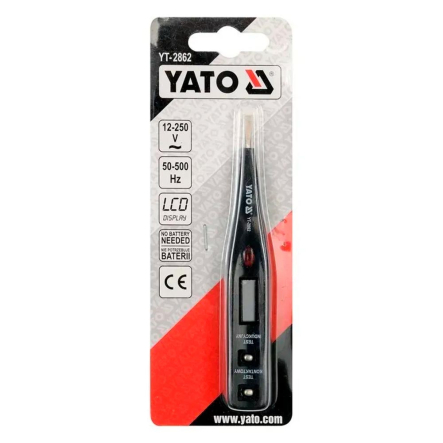 Индикатор напряжения цифровой с LED индикатором YATO YT-2862, 12-250 В