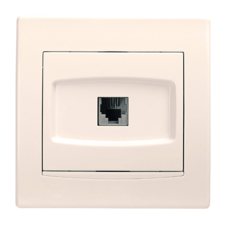 Розетка телефонна 1-я PJ11 Schneider Electric Anya, кремова - 1
