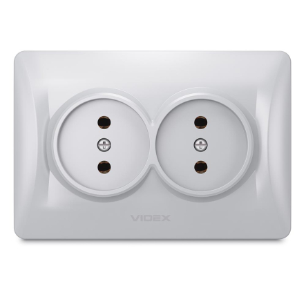 Розетка VIDEX BINERA двойная, серебряный шелк, VF-BNSK2-SS - 4