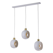 Підвіс TK-lighting CYKLOP2743, 3хЕ27х60 Вт, 70х17 см, Н60-110 см, білий/золото