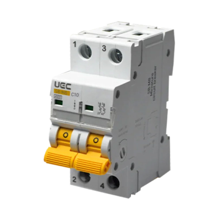 Автоматический выключатель C10A, 2P, 4,5kА, UEC SB-M8, MCB45-2-010-C - 1