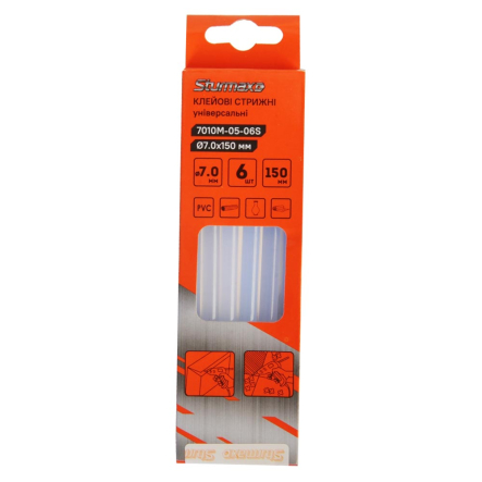 Стрижні клейові Sturmax 7010M-05-06S, 150x7, 0мм, 6 шт. - 1