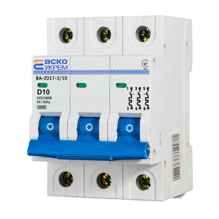 Автоматический выключатель АСКО-УКРЕМ ВА-2017/D 3р, 10А , A0010170100