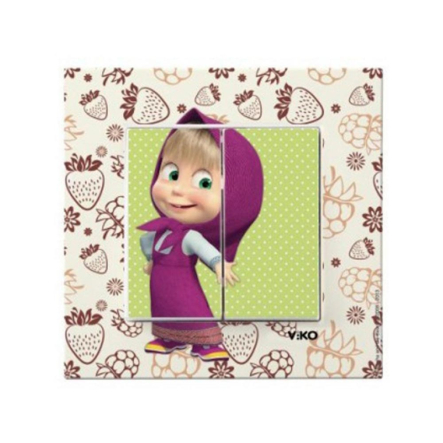 Выключатель VIKO KARRE KIDS, 2 кл., "Маша и ягоды", 90962746 - 1