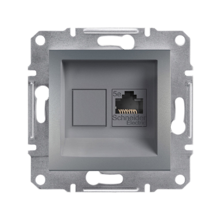 Розетка компьютерная 1-я Schneider Electric ASFORA, сталь, ЕРН4300162 - 1