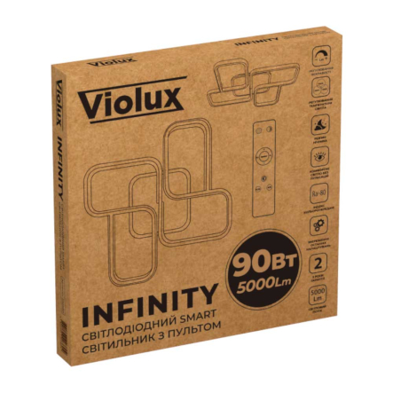 Светильник SMART Violux INFINITY 90W, 000-4000-5000K, 5000Lm, пульт, 520мм, 220380