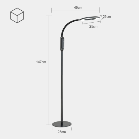 Торшер LAGUNA Lighting 91965-16 2-в-1 черный, регулятор, таймер, 3000К-6000К, LED 16W - 1
