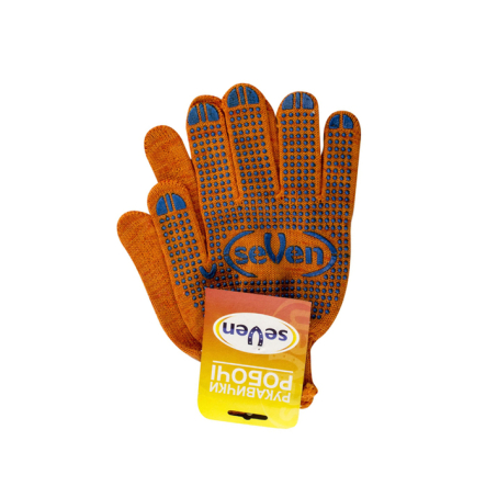 Перчатки трикотажные оранж.с ПВХ точкой 78412 - 1