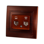 Розетка компьютерная +TF Lezard MIRA, Античный Кедр, 701-0404-143