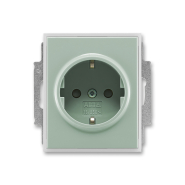 Розетка с заземлением и заслонками ABB Element 5518E-A03459 22, агава/бело-ледяной