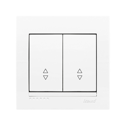 Вимикач прохідний Lezard MIRA двоклавішний, білий, 701-0202-106 - 1