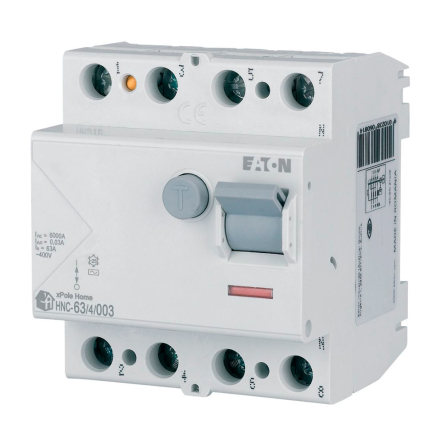 Дифреле (УЗО) EATON HNC-63/4/003, 63 A, 4P, AC, 30 mA, 6kA, 194695