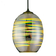 Подвес стекло 3D эффект HOROZ Electric LASER, Е27, хром, овальный, 021-004-0002-010