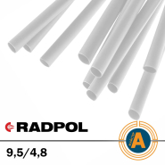 Трубка термоусадочная RADPOL, RCH1 9,5/4,8Х1-W белая