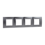 Рамка 4-местная хром матовый/алюминий Schneider Electric Uniсa TOP, MGU66.008.038