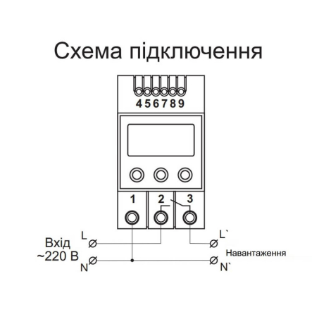 Реле напруги DigiTOP VP-25A, 25А, однофазне, цифрове - купити тут | ☎ (050) 456-56-13