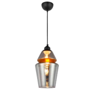 Подвес стекло HOROZ Electric SPARK-2, E27, 250V, 1,4м, титановый+мідний, 021-016-0002-010