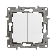 Вимикач двухклавішний прохідний Legrand Etika, 672212, білий