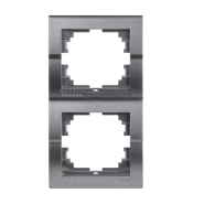 Рамка Lezard DERIY двомісна, вертикальна, темно сірий металік, 702-2900-152