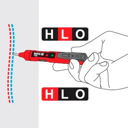 Индикатор напряжения звуковой комбинированный YATO YT-28631, 70-1000 В, 145 мм