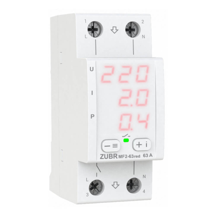Реле багатофункціональнеZUBR MF2-63 red, однофазне - 1
