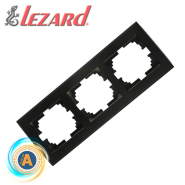 Рамка Lezard RAIN трехместная, горизонтальна з боковою вставкою, Антрацит, 703-4242-148