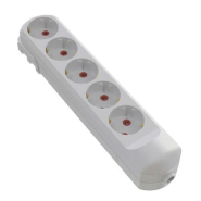 Колодка NEOMAX 5 гнізд із заземленням, біла, NX501500