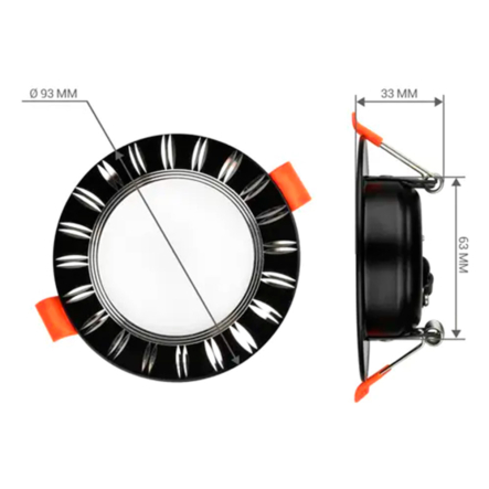Светильник светодиодный Biom, 6Вт, 5000К, круглый, чёрный, DFR-6B