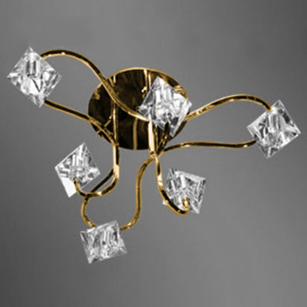 Люстра Sneha 88007/3+3 SGD/WT, G4x6х20Wx12V, матовое золото, хрусталь белый - 1