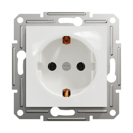 Розетка 1я с з/к, без рамки, Schneider Electric ASFORA, белая, EPH2970121