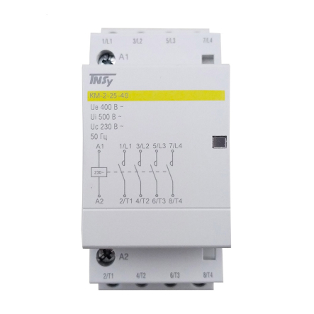 Контактор модульний TechnoSystems КМ-2-25-40 25А 230AC 4NO 4р 2мод., TNSy5503871 - 1