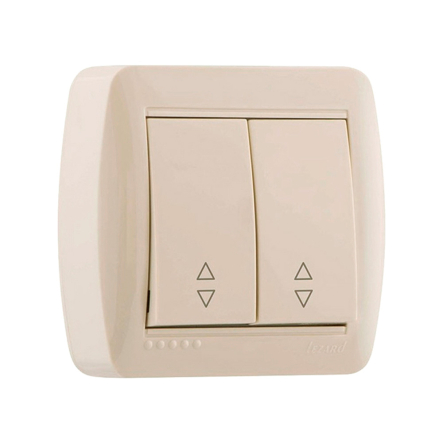Вимикач проходной Lezard DEMET, двоклавішний, крем, 711-0300-106 - 1