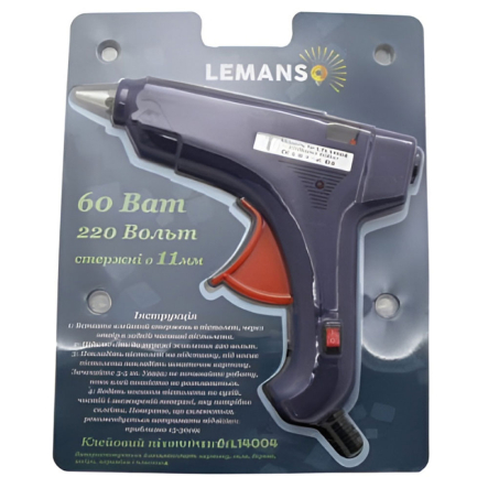 Пистолет клеевой Lemanso LTL140004, 60Вт для стержней 11мм, 100-240V